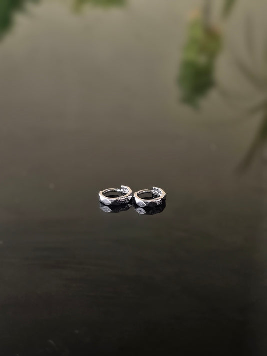 Halo Twist Hoops (silver second studs)
