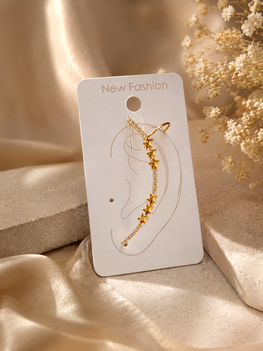 Celestial Star Ear Climber or Ear cuff - Single Piece