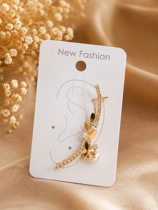 Rosé Pearl Vine Ear Cuff or Ear climber - Single piece