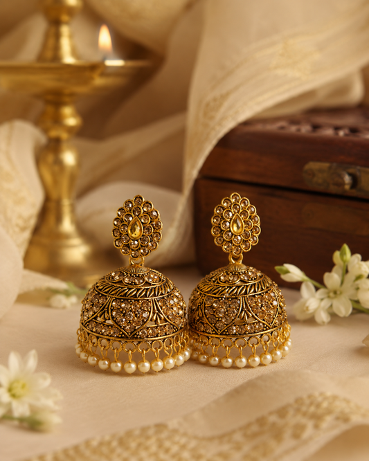 Champagne Sparkle Heritage Jhumka