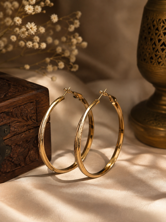 Gleam & Grace Classic Gold Hoops