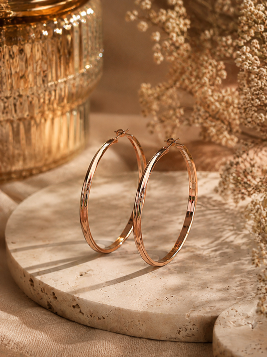 Blush Radiance Rose Gold Hoops