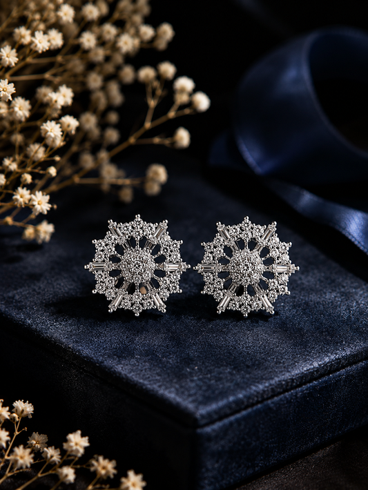 Frost Petal Silver Studs