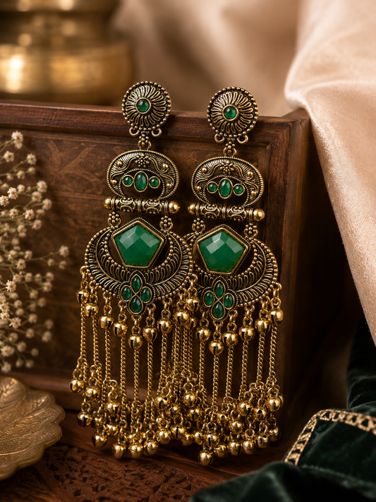 Emerald Royal Kashmiri Earrings