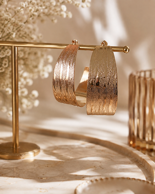 Aurora Elegant Golden Hoops