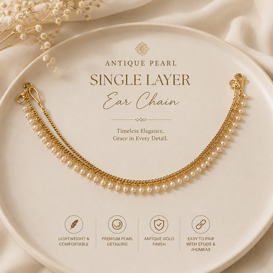 Pearl Grace Antique Single-Layer Ear Chain