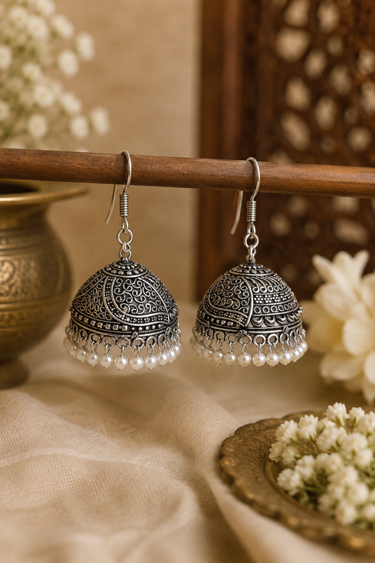 Chandrika Pearl drop Jhumkas