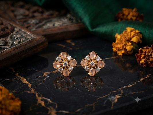 Rosé Bloom Flower inspired Studs