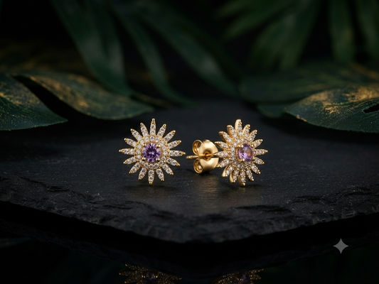 Celestial Lavender Bloom Studs