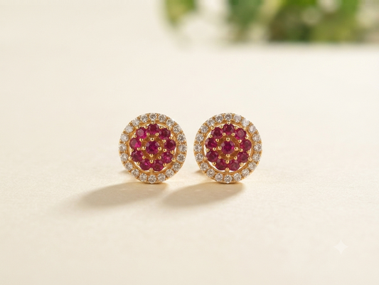 Ruby Radiance Halo Studs