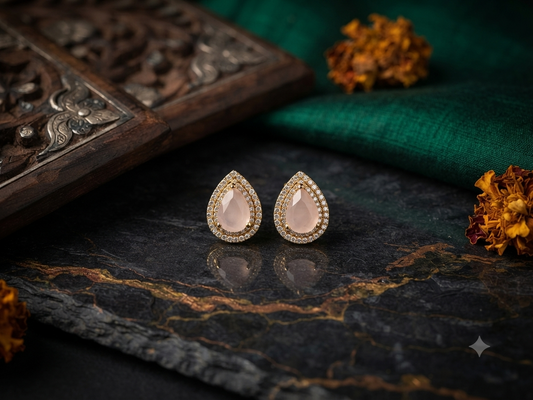 Blush Aura Teardrop Studs