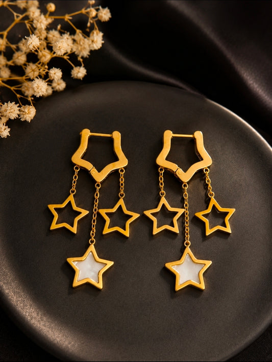 Celestial Star Cascade Earrings